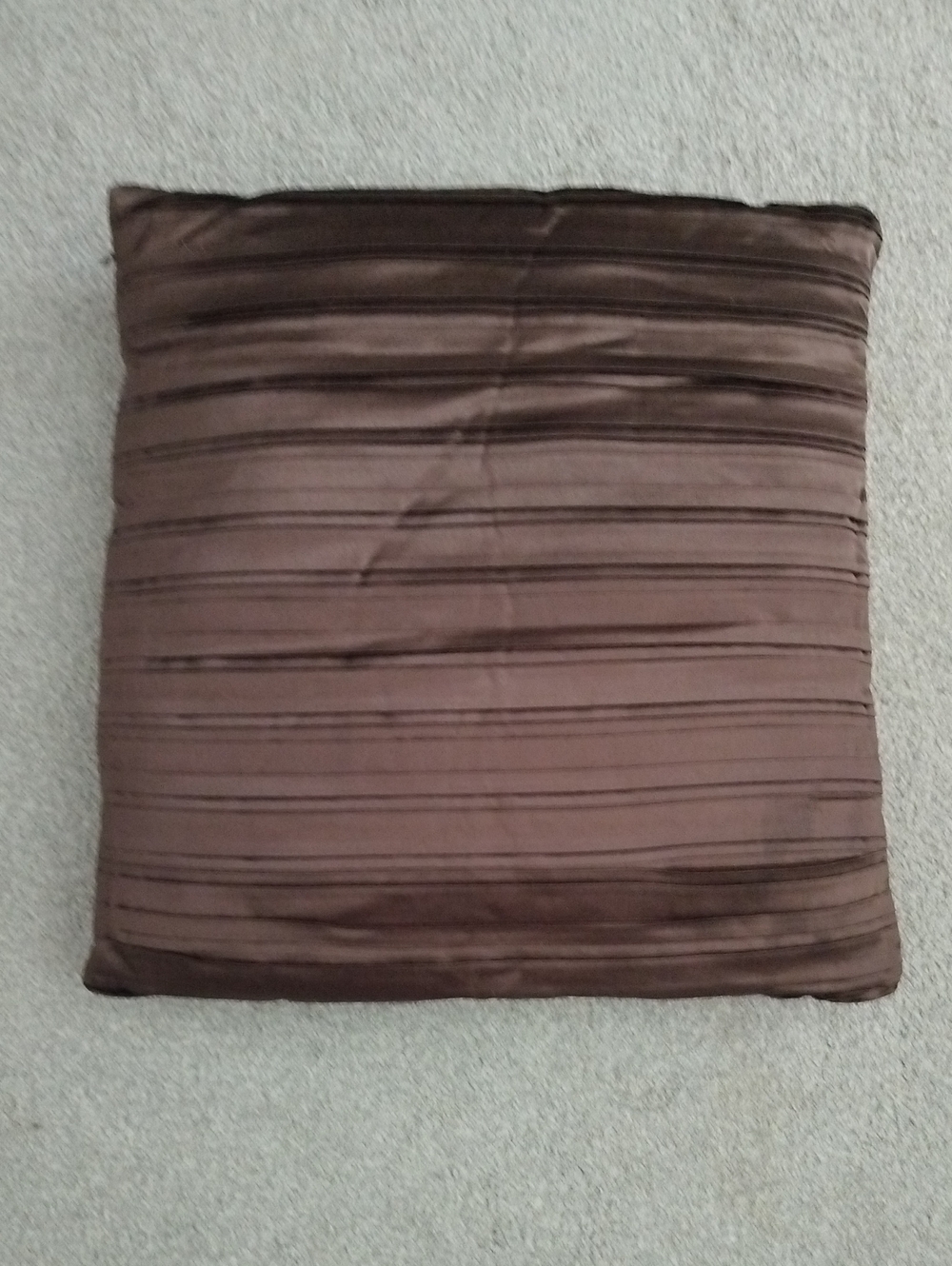 Decorative Brown Striped Satin Like Throw Pillow - Home Accents